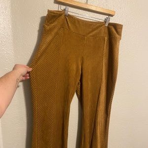 crushed velvet wide leg boho pants mustard yellow